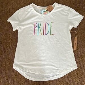 Rae Dunn Rainbow Pride Shirt with Tie Dye Scrunchie NWT Size XL